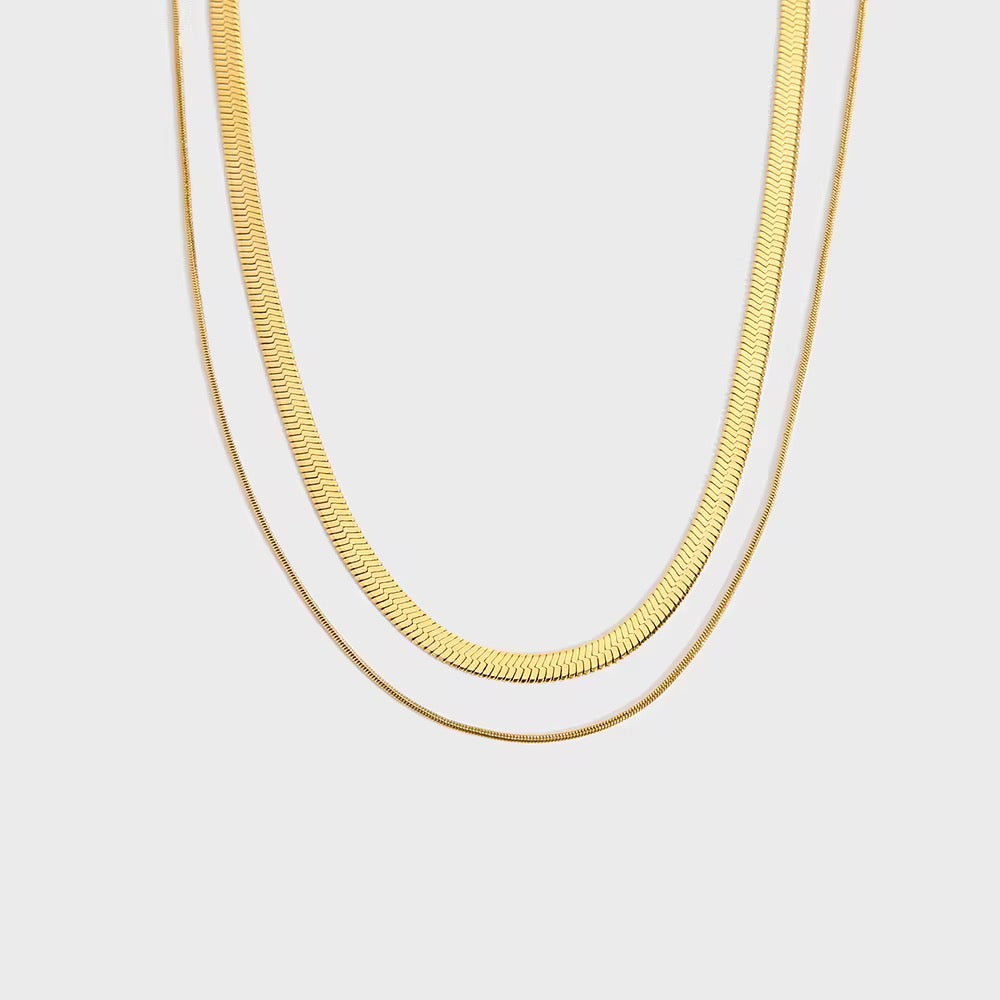 Haven Herringbone Duo Necklace