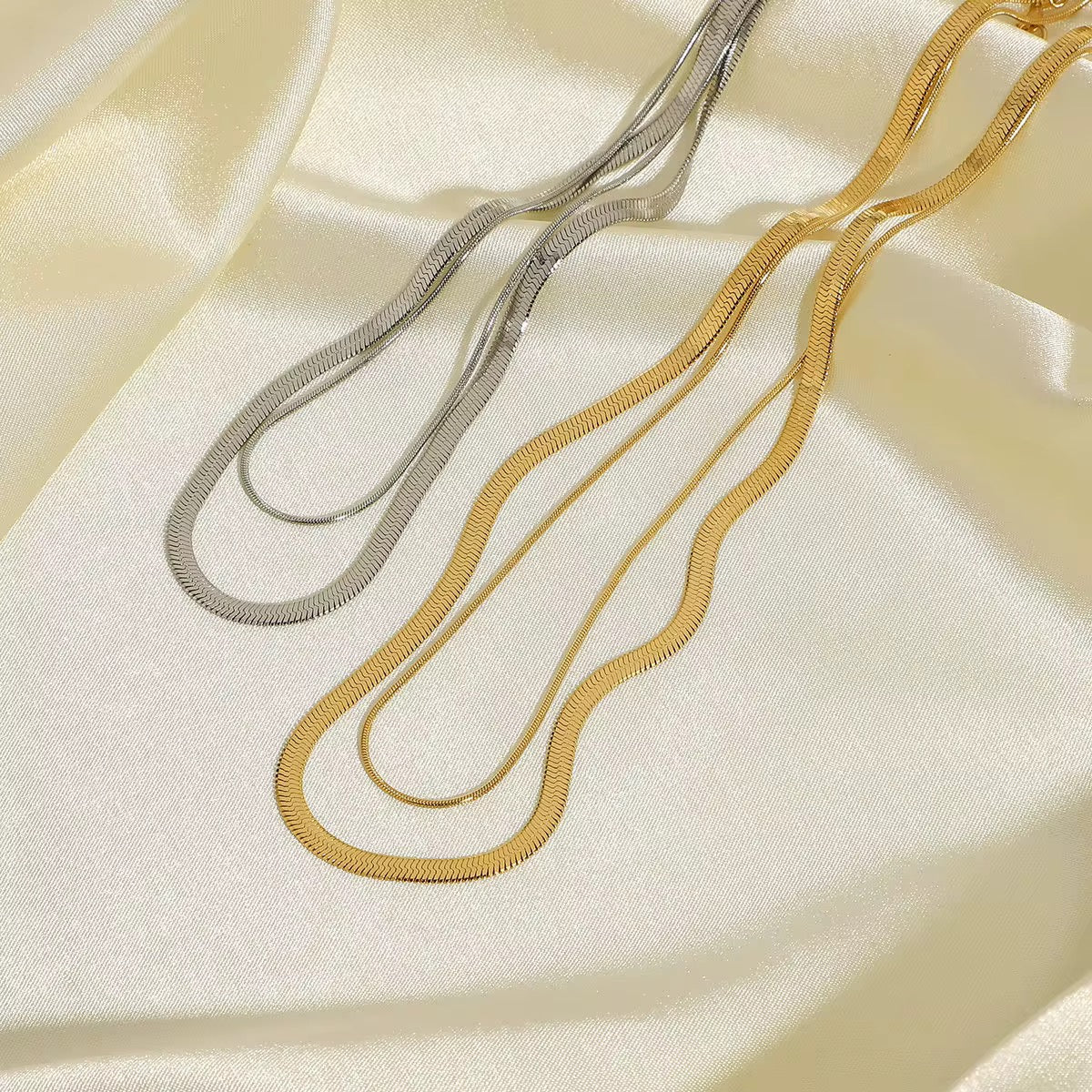 Haven Herringbone Duo Necklace