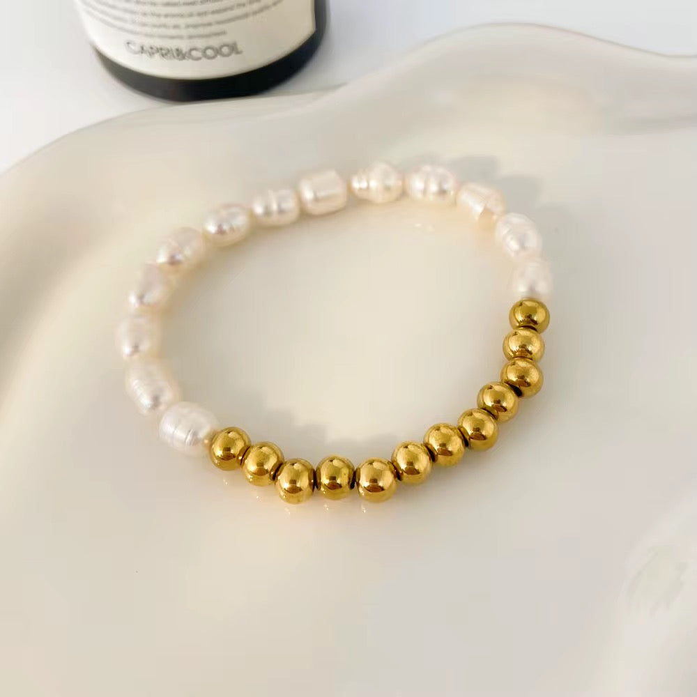 Half & Half Pearl Bracelet