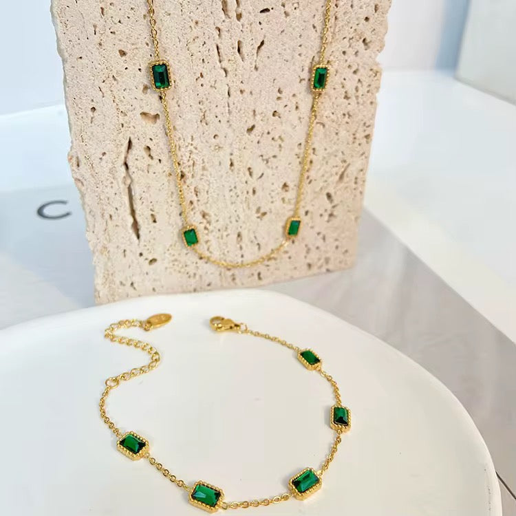 Station Emerald Necklace-Purchase stylish Twisted Herring Bone Necklace. Explore our online collection for trendy accessories reflecting the charm of the Emerald Isle. Order yours now!-Dazzledvenus