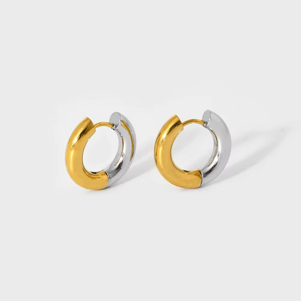 Two Tone Hoop Earring-Dazzledvenus