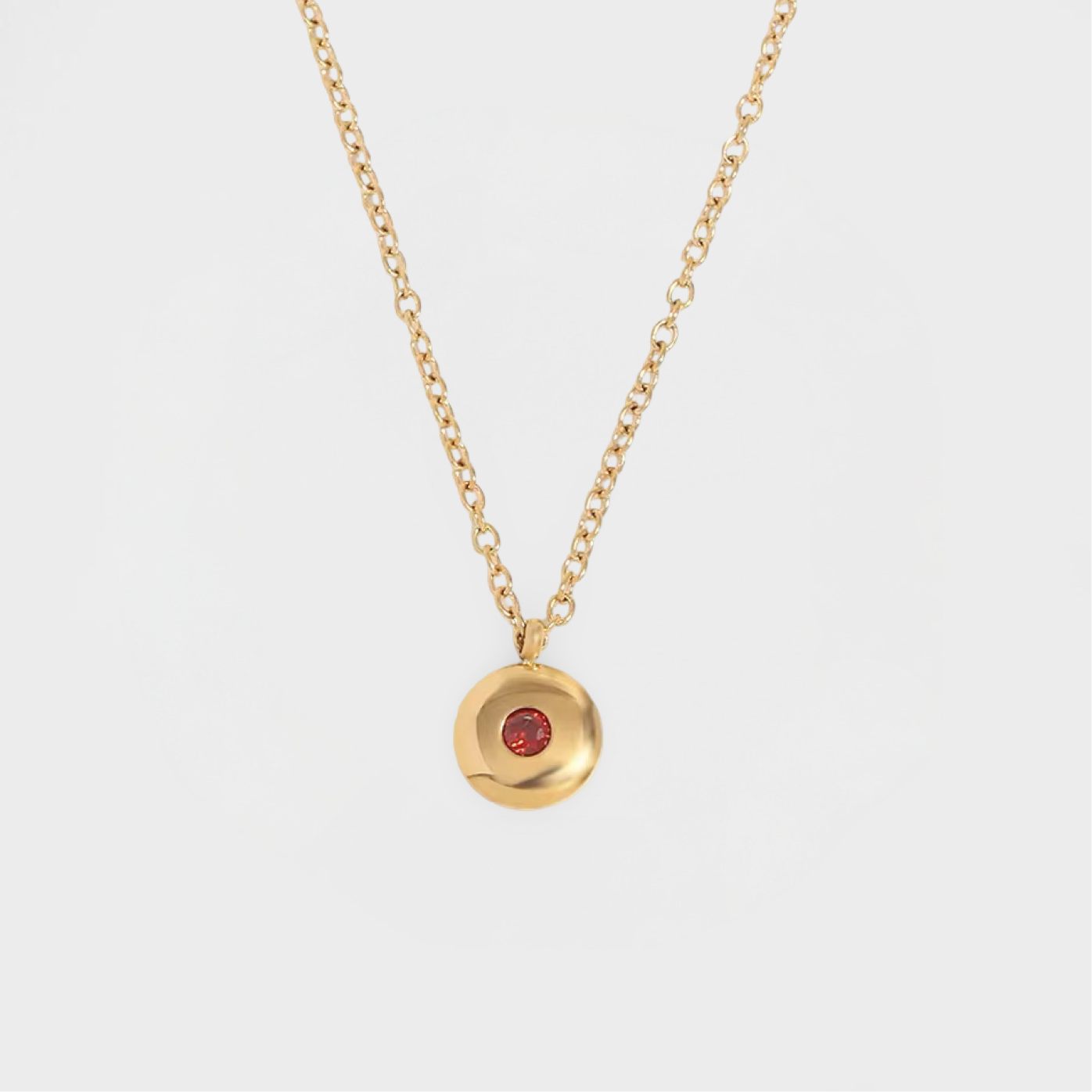 Mini Disc Birthstone Necklace-January-Dazzledvenus
