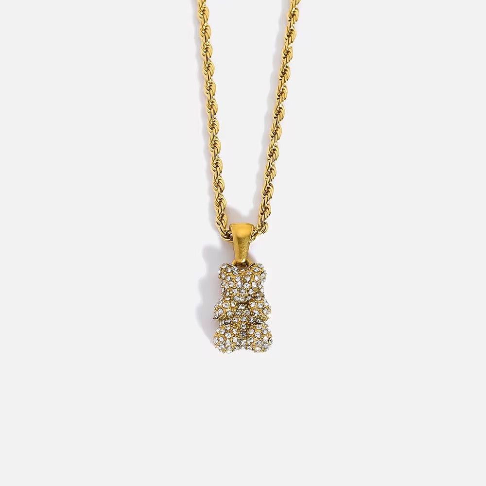 Gummy Bear Rope Necklace-With Stones-Explore our elegant Balance Beam T-Bar Chain Necklace collection. Enhance your style with our sophisticated designs. Order now for timeless elegance! 🏆-Dazzledvenus