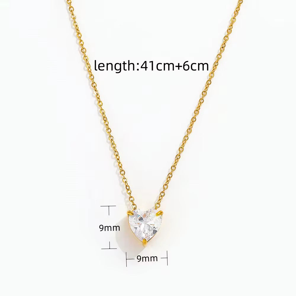 Heart Drop Necklace-Dazzledvenus