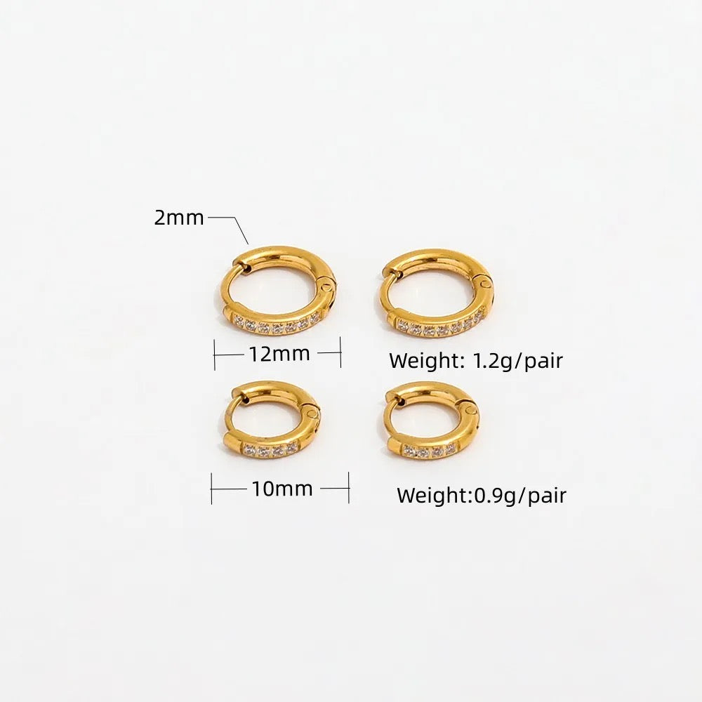 Lumina CZ Huggie Hoop Earring - Set--Dazzledvenus