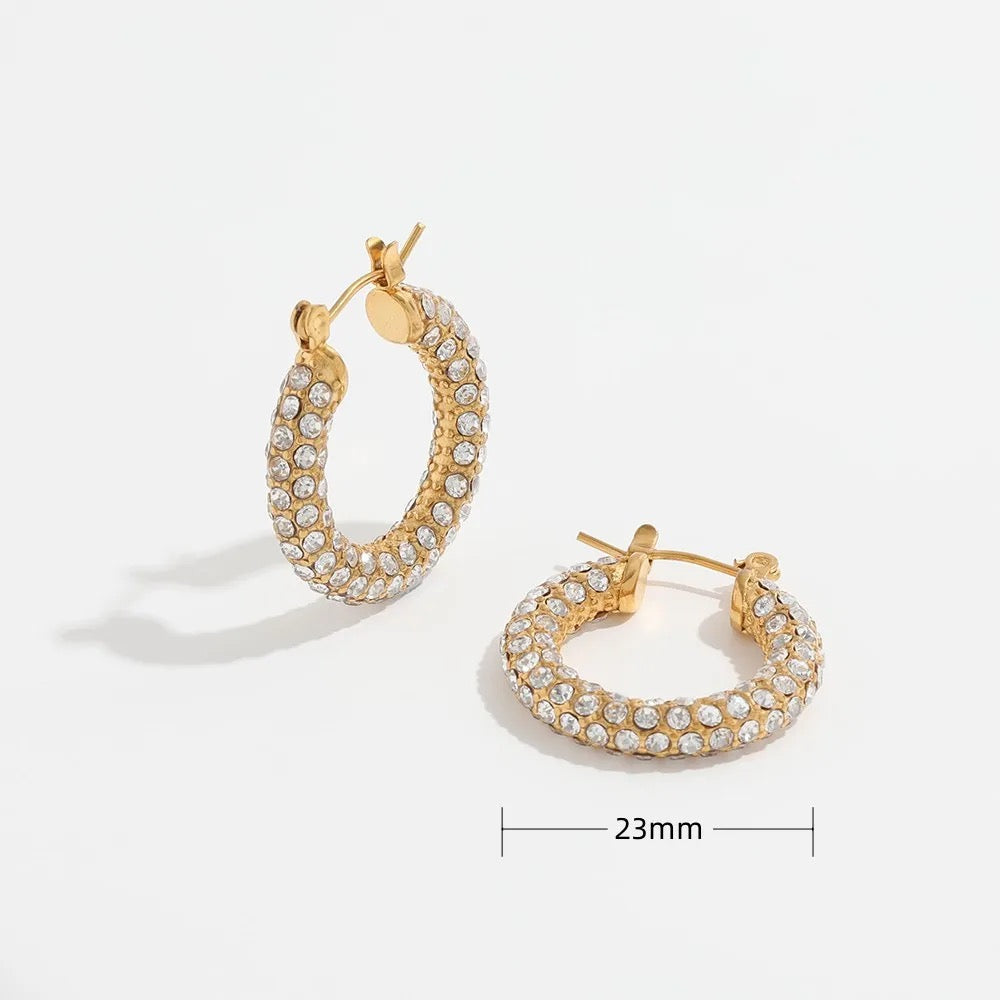 Radiance Pavè Hoop Earring-Medium-Dazzledvenus