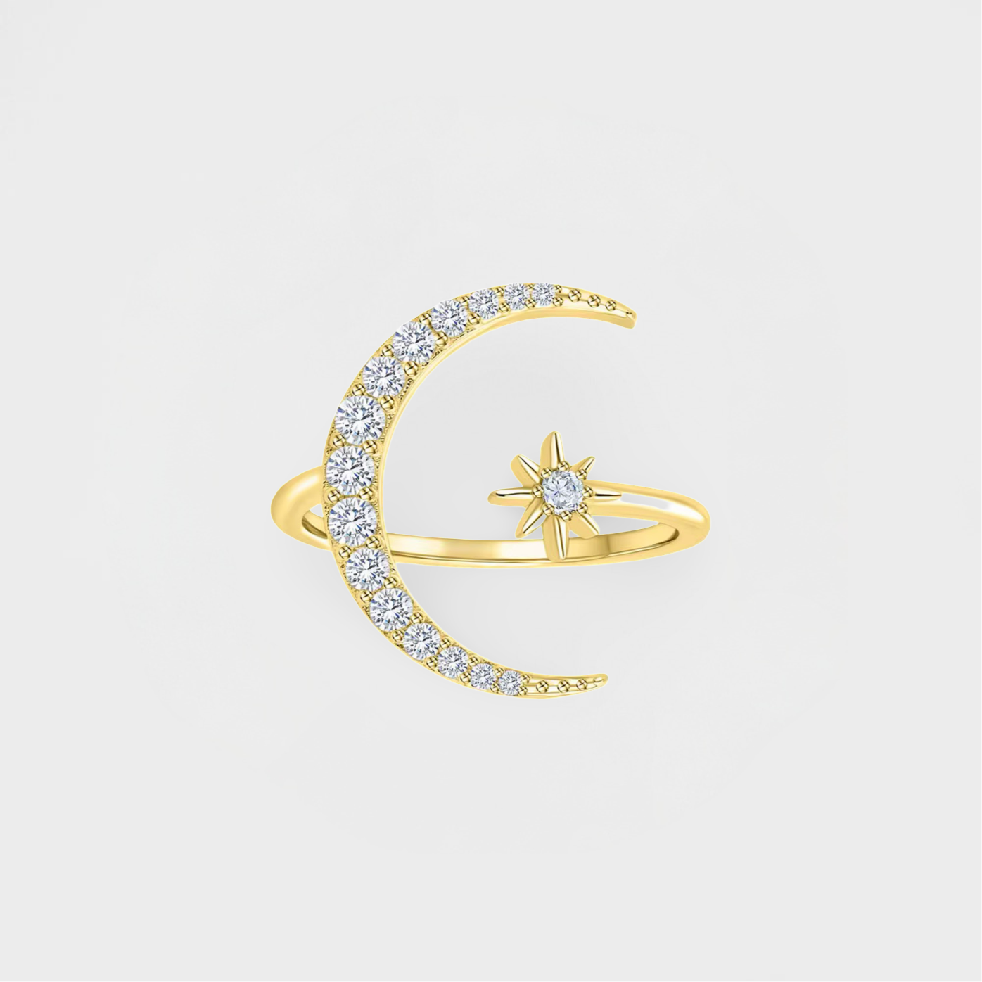 Moon & Star Open Ring-Dazzledvenus