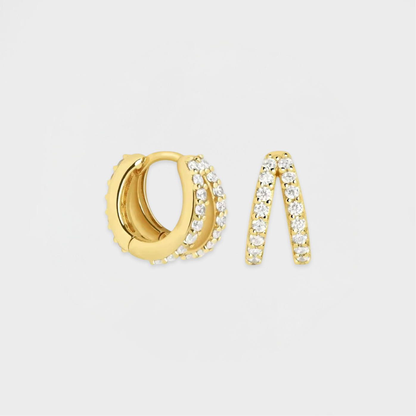 Illusion Huggie Hoop Earring-Dazzledvenus
