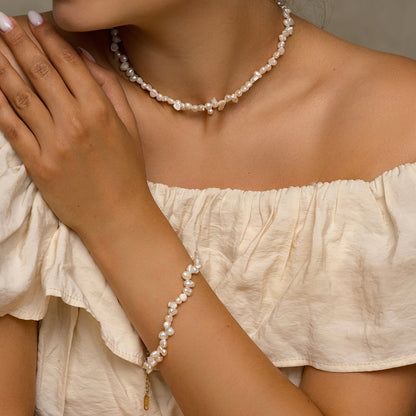 Poppy Pearl Choker Necklace-Purchase stylish Twisted Herring Bone Necklace. Explore our online collection for trendy accessories reflecting the charm of the Emerald Isle. Order yours now!-Dazzledvenus