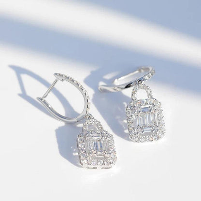 Iced Out Square Cut Bling Drop Earring--Dazzledvenus