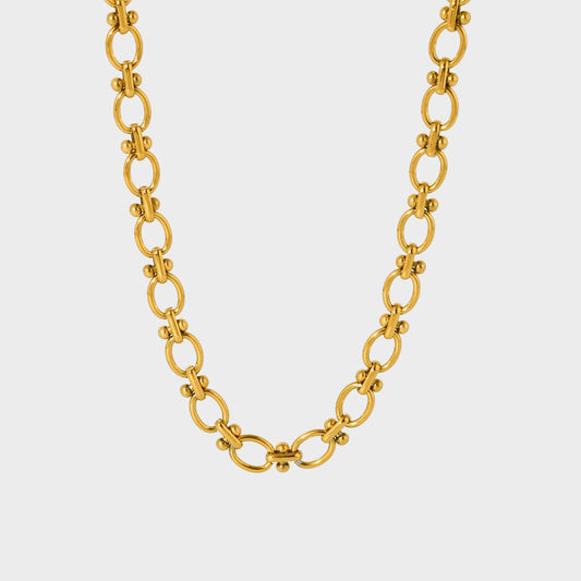 Interlocking Rolo Link Chain Choker Necklace--Dazzledvenus