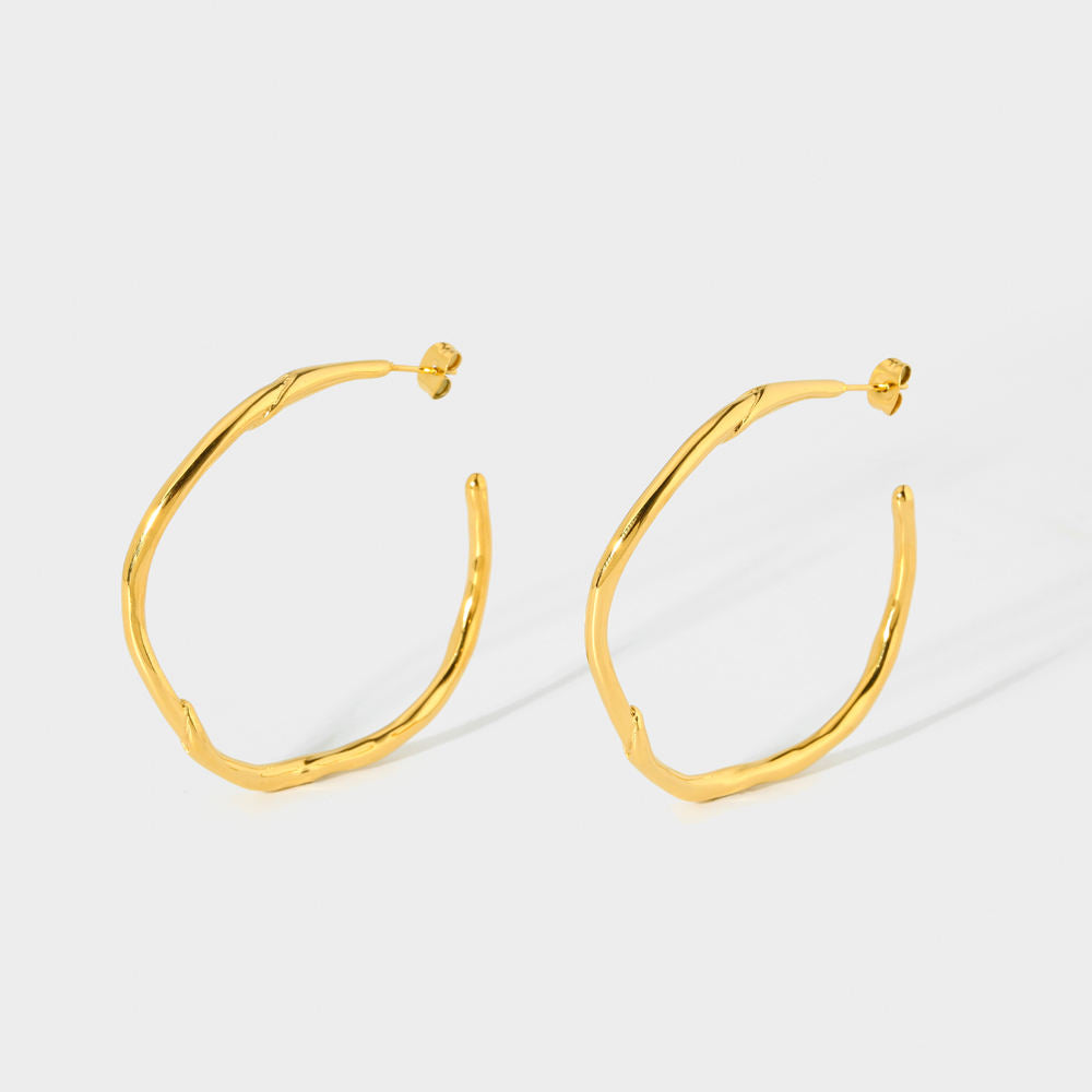 Large Hammered Element Hoop Earring--Dazzledvenus