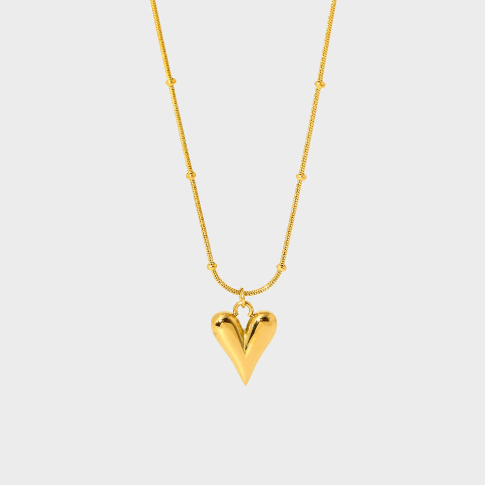 Adore Heart Necklace-Gold-Dazzledvenus