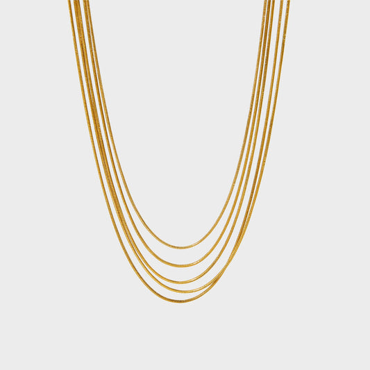 Multilayer Snake Chain Necklace--Dazzledvenus