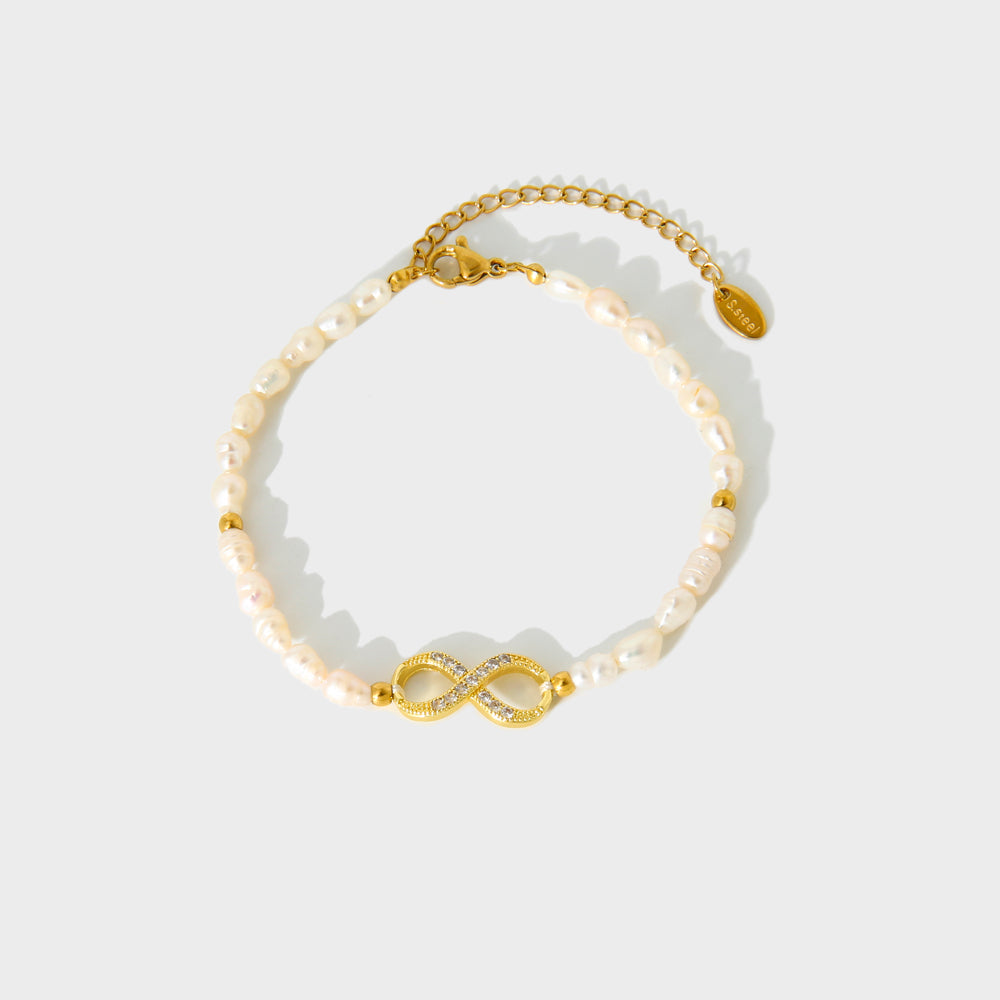 Pearl Infinity Bracelet-Dazzledvenus