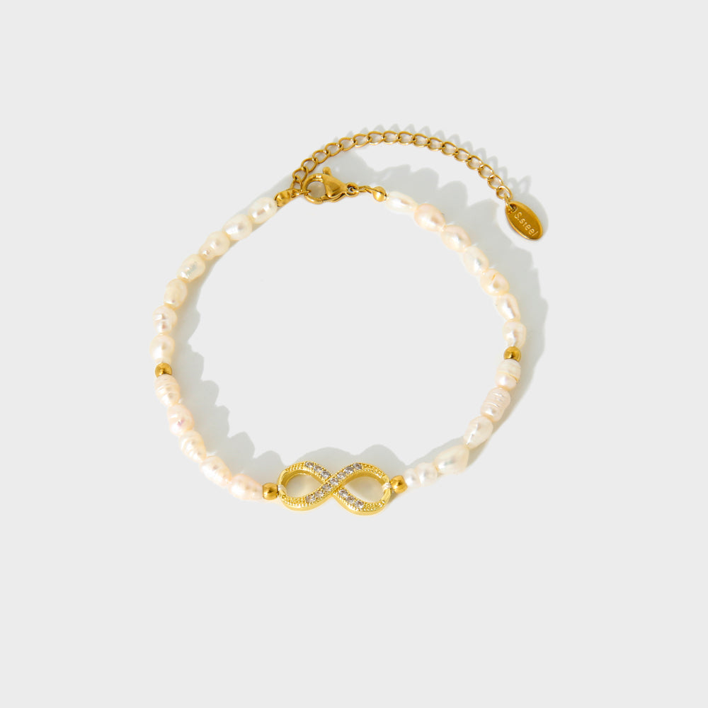 Pearl Infinity Charm Bracelet--Dazzledvenus