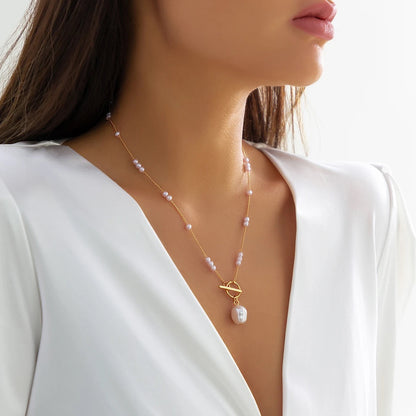 OT Buckle Baroque Pearl Necklace-Shop our collection of stunning baroque pearl necklace designs. Elevate your style with our OT Buckle jewelry pieces. Buy now for timeless elegance. ✔-Dazzledvenus