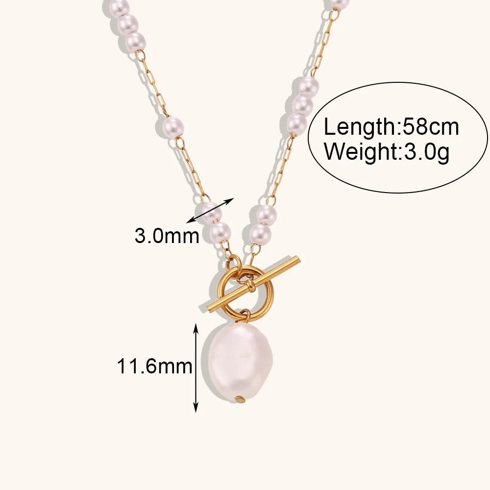 OT Buckle Baroque Pearl Necklace-Shop our collection of stunning baroque pearl necklace designs. Elevate your style with our OT Buckle jewelry pieces. Buy now for timeless elegance. ✔-Dazzledvenus