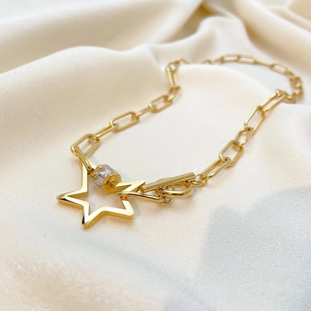 Toggle Link Star Necklace-Get the hottest fashion accessory now! Buy Paperclip Toggle Link Mega Star Necklace and elevate your style instantly. Shop now and stand out from the crowd! 💥-Dazzledvenus