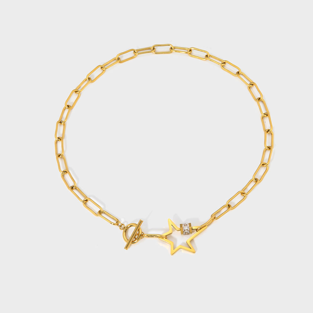 Toggle Link Star Necklace-Get the hottest fashion accessory now! Buy Paperclip Toggle Link Mega Star Necklace and elevate your style instantly. Shop now and stand out from the crowd! 💥-Dazzledvenus