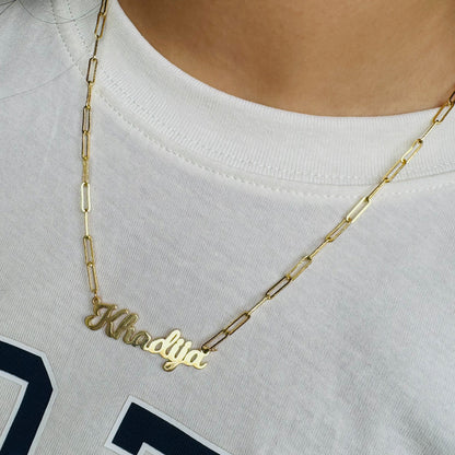 Personalised Name Paperclip Necklace-Elevate your style with our exclusive Personalized Name Paperclip Necklace. Crafted for you, it's the perfect fusion of personalization and fashion. Order Now!-Dazzledvenus