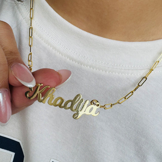 Personalised Name Paperclip Necklace-Elevate your style with our exclusive Personalized Name Paperclip Necklace. Crafted for you, it's the perfect fusion of personalization and fashion. Order Now!-Dazzledvenus