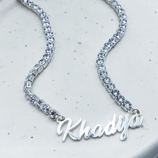 Personalized Name Diamond Tennis Necklaces-Unlock timeless elegance! Shop our exquisite Personalized Name Diamond Tennis Necklaces for a radiant, sophisticated look. Find your perfect piece today.-Dazzledvenus