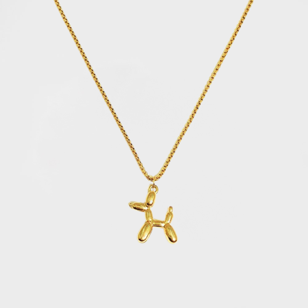 Puffy Balloon Dog Necklace-Dazzledvenus