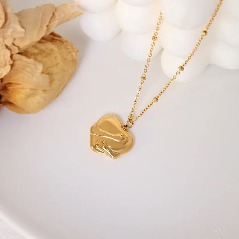 Hugging Hands Puffy Heart Necklace-Looking for a memorable gift? Explore our Hugging Hands Puffy Heart Necklace. Order now and surprise your loved one with this elegant jewelry piece. 🏆🔥-Dazzledvenus