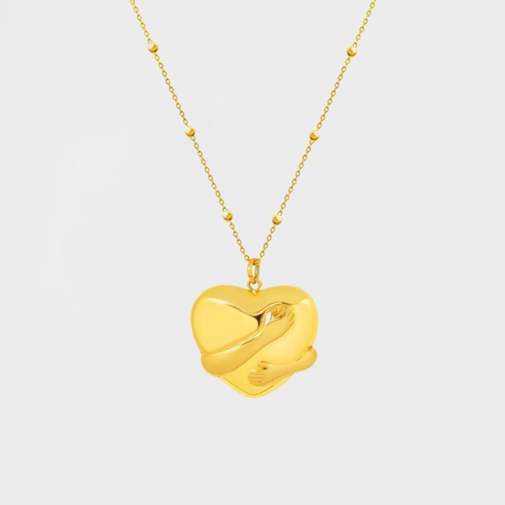 Hugging Hands Puffy Heart Necklace-Looking for a memorable gift? Explore our Hugging Hands Puffy Heart Necklace. Order now and surprise your loved one with this elegant jewelry piece. 🏆🔥-Dazzledvenus