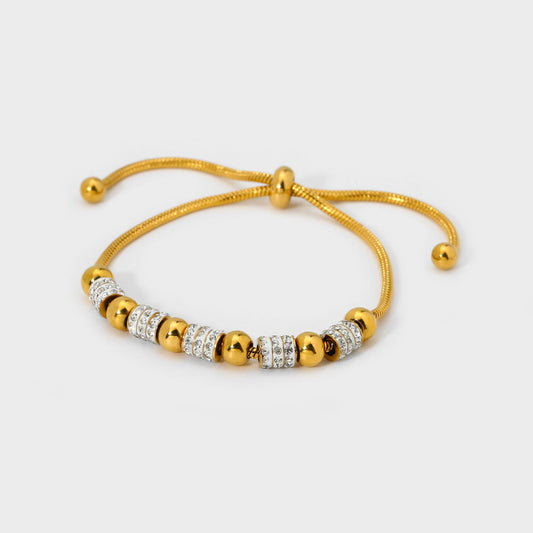Pull Back Zircon Beads Exquisite Bracelet-Gold-Dazzledvenus