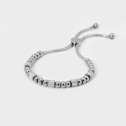 Pull Back Zircon Beads Exquisite Bracelet-Silver-Dazzledvenus