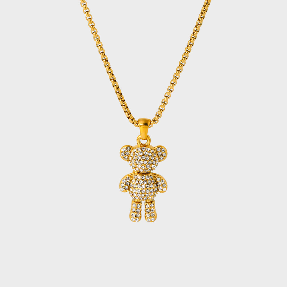 Icy Teddy Bear Necklace-Long Teddy Bear-Dazzledvenus