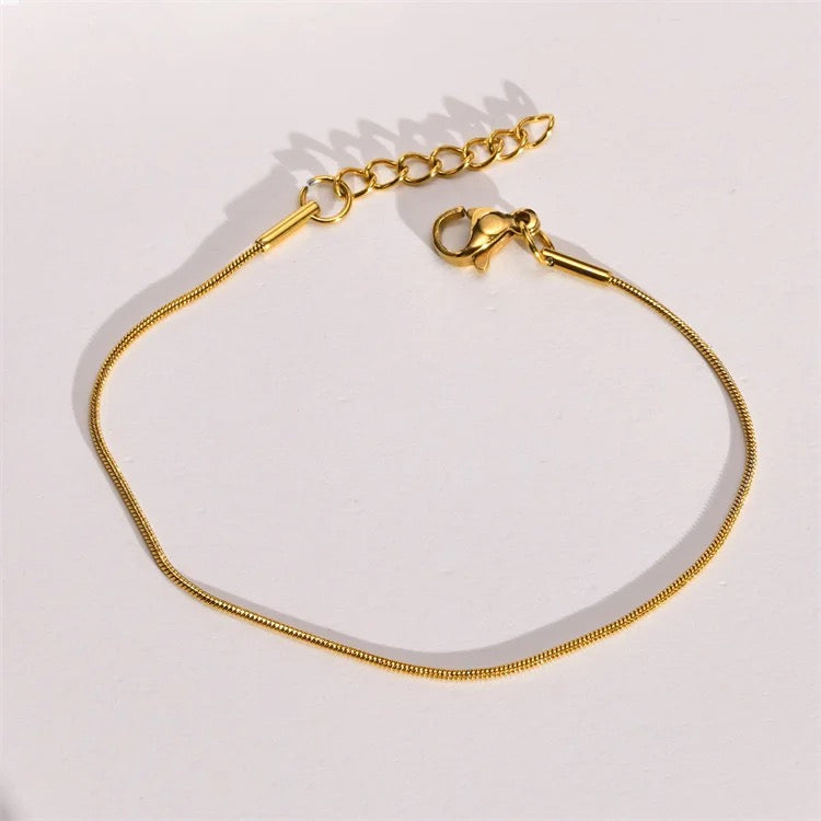 Simple Snake Bone Minimal Chain Bracelet--Dazzledvenus