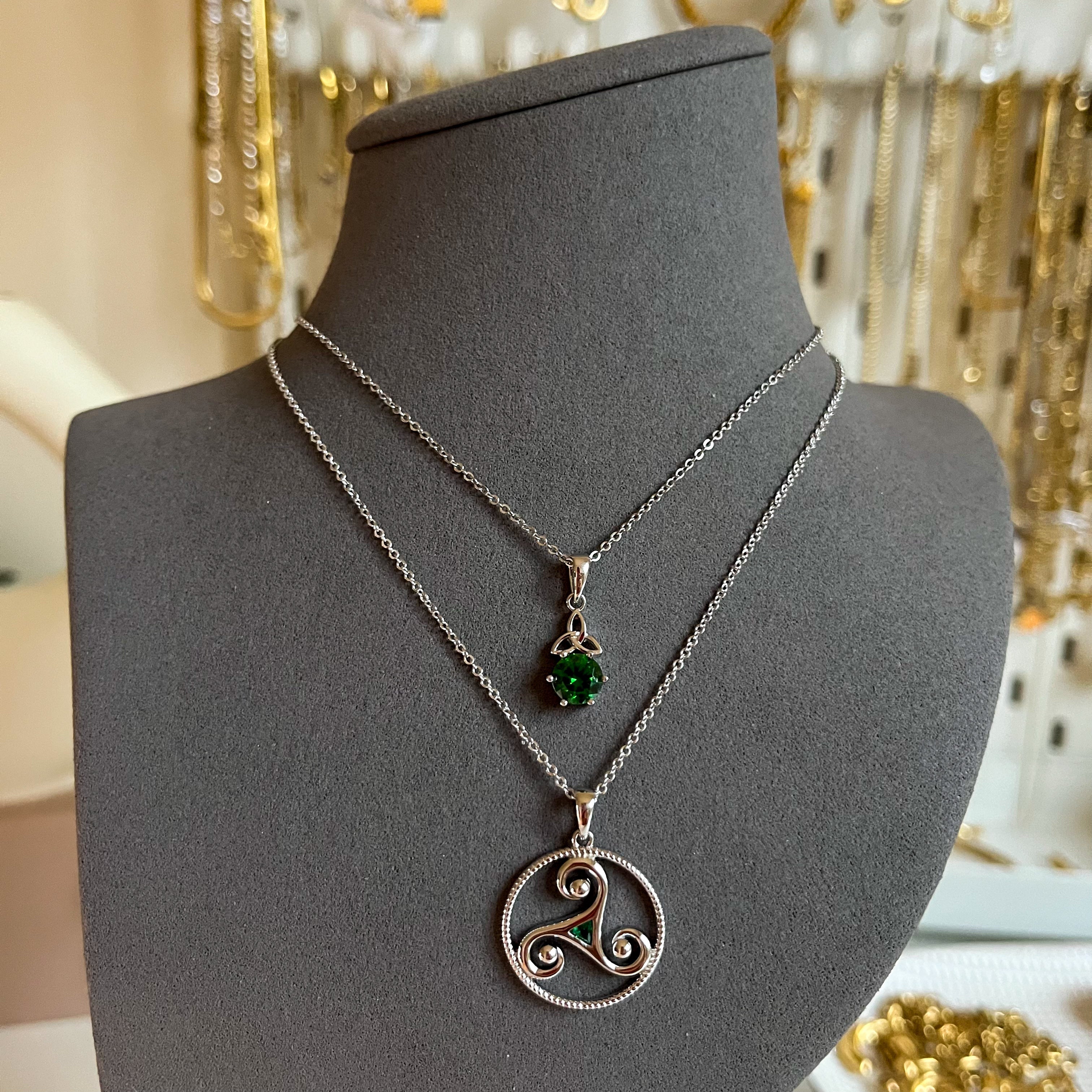 Trinity Emerald Irish Necklace--Dazzledvenus