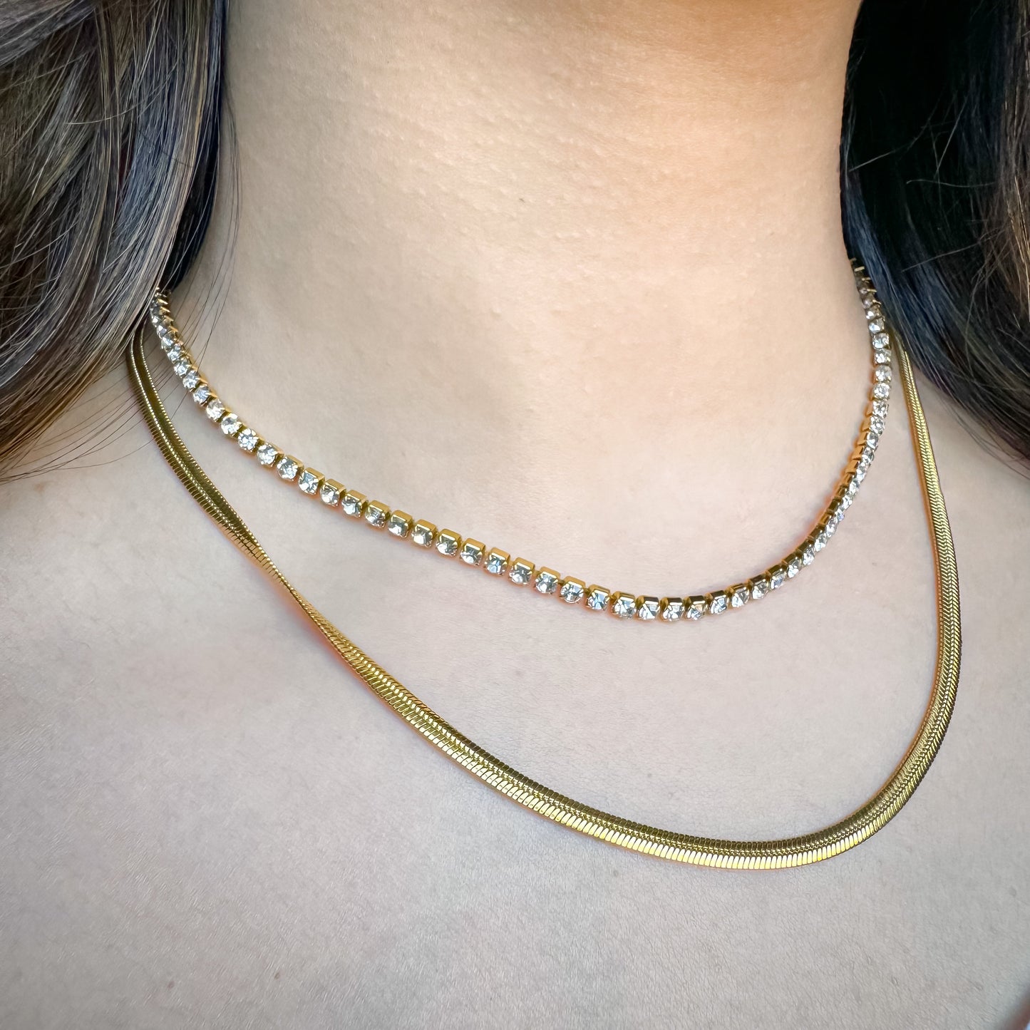 Tennis & Herringbone Chain Necklace-Find the perfect Tennis & Herringbone Chain Necklace online. Discover stylish accessories designed to elevate her look. Shop now for the latest trends and styles! Visit now⚡-Dazzledvenus
