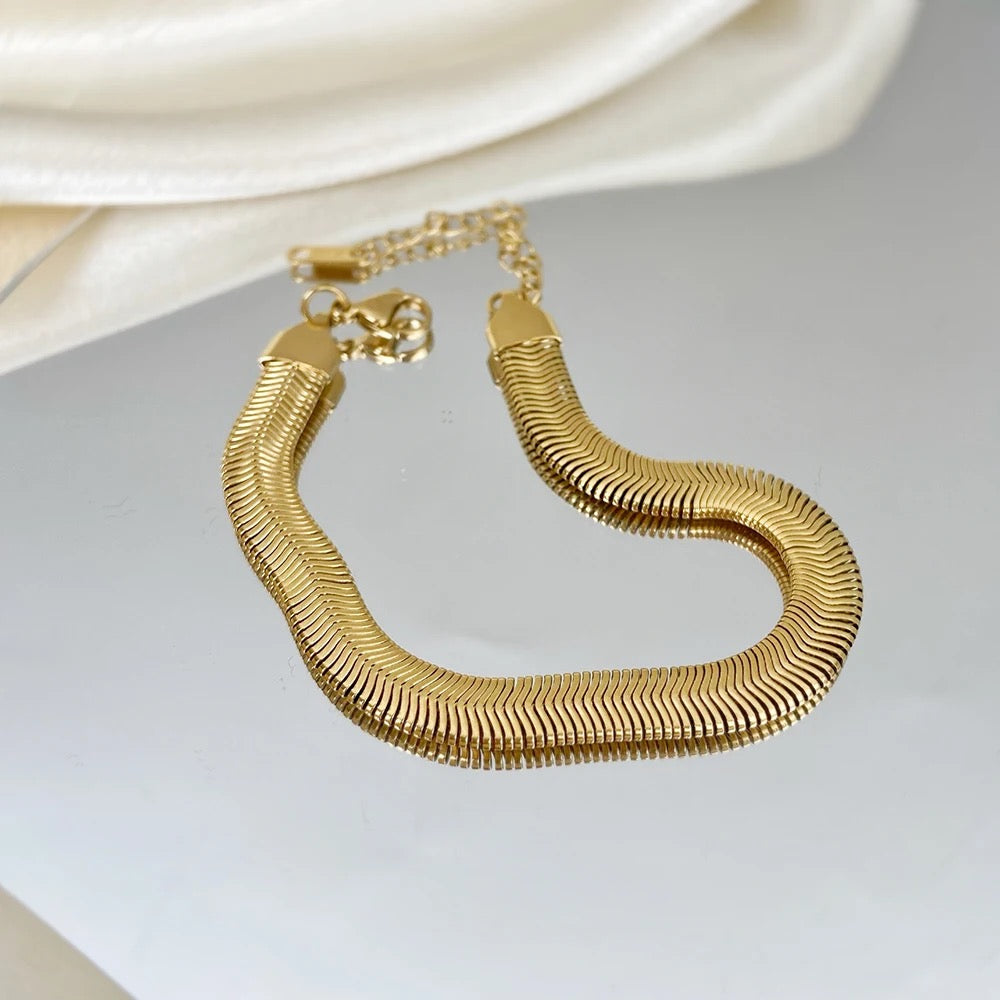 Textured Snake Bone Bracelet--Dazzledvenus