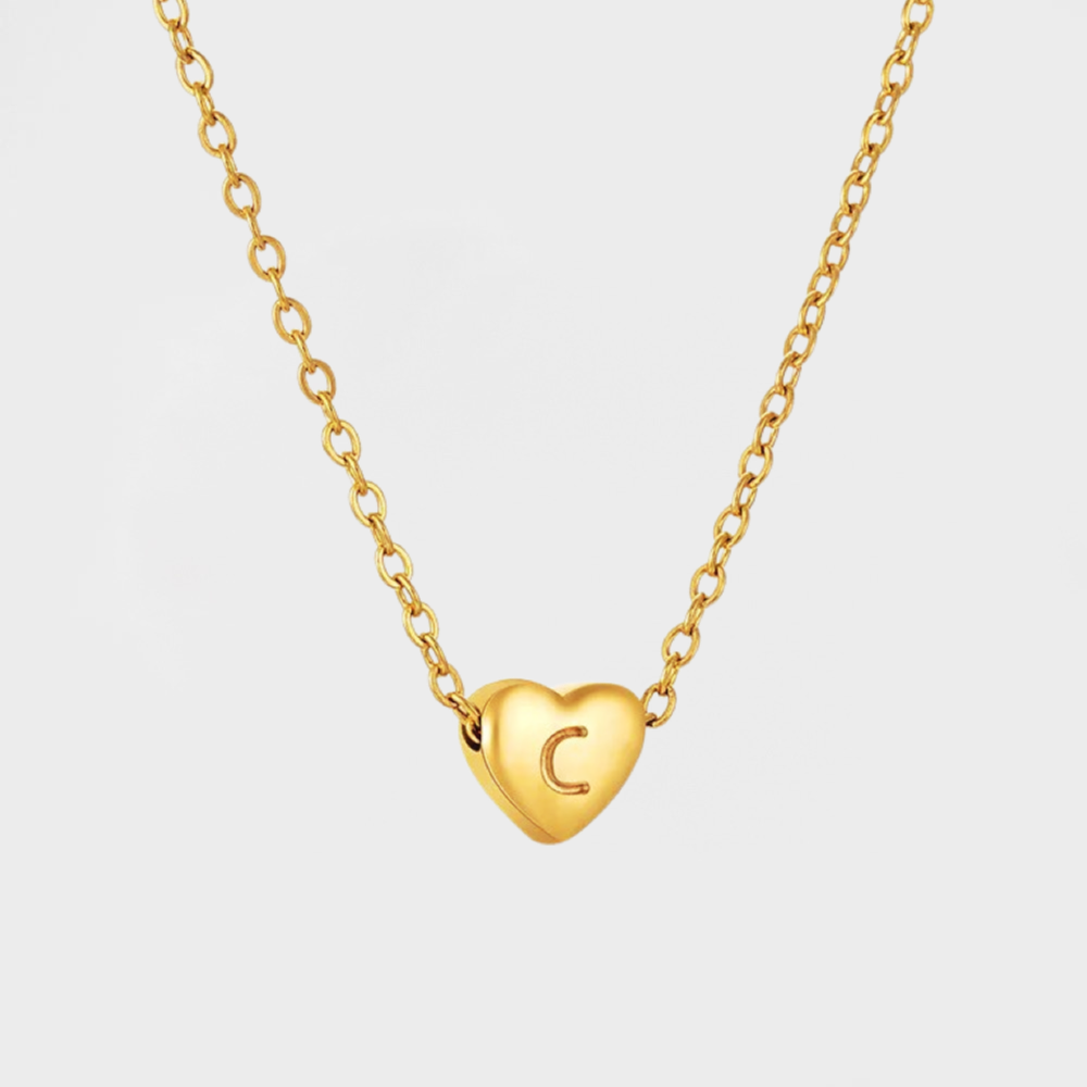 Petite Heart Initial Necklace--Dazzledvenus