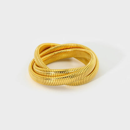 Triple Interlocking Stretchable Snake Bracelet--Dazzledvenus