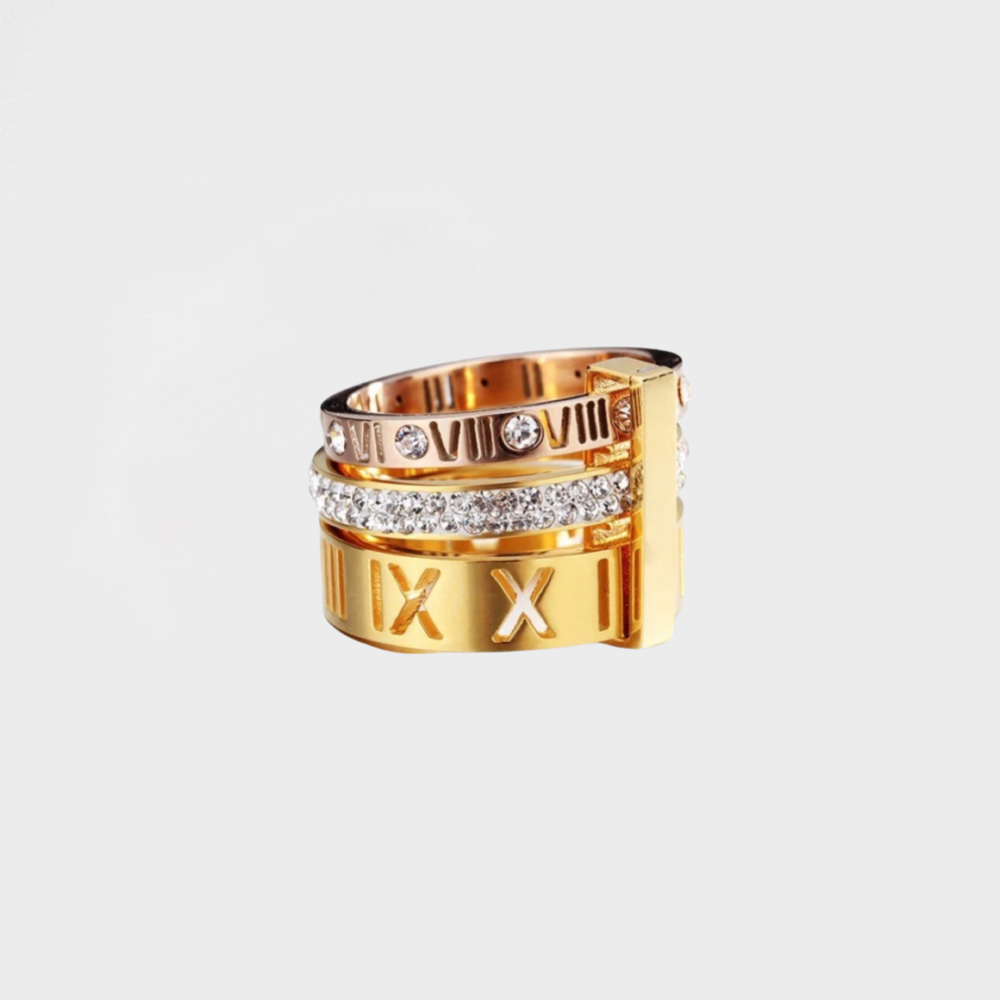 Roman Triple Stacked Ring--Dazzledvenus