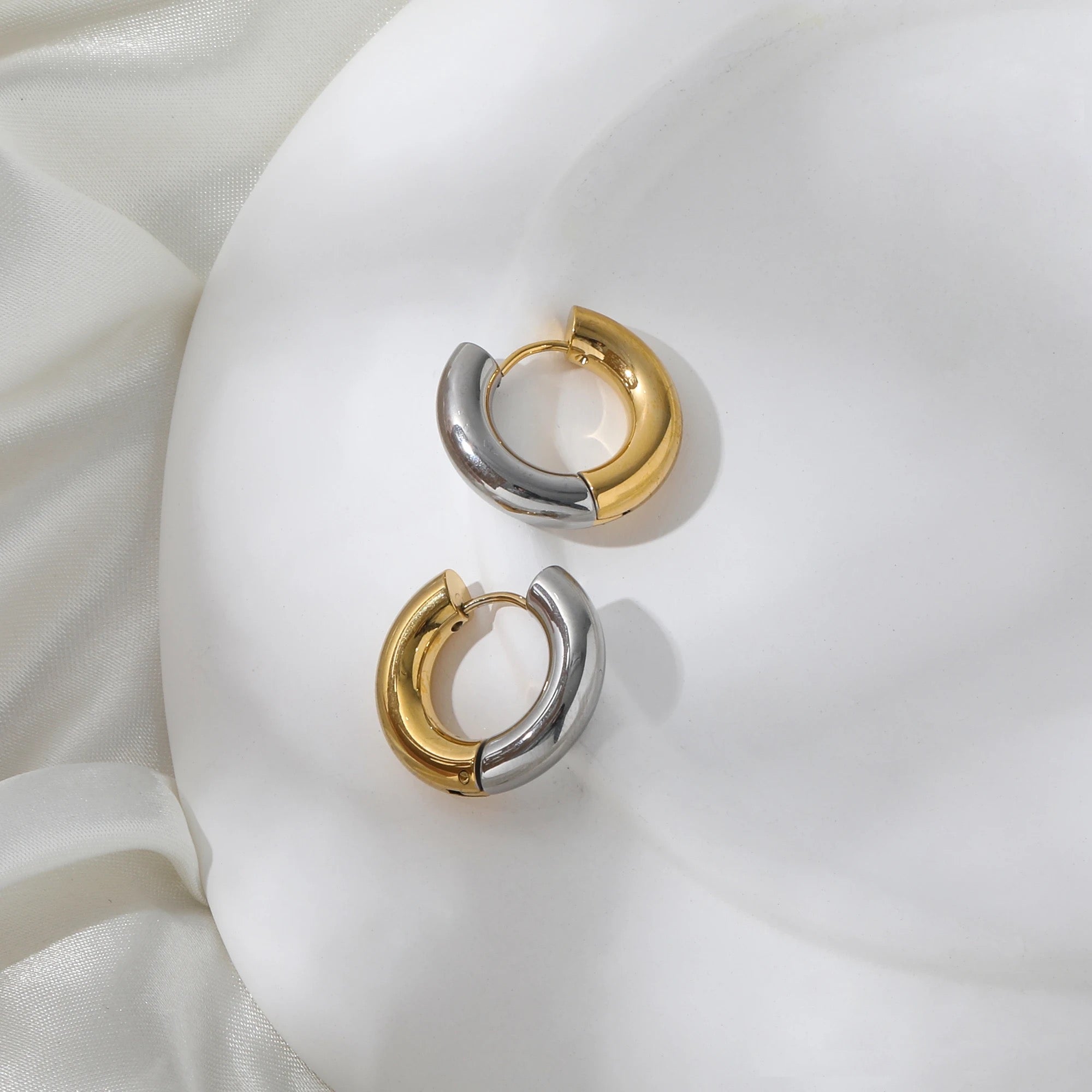 Two Tone Hoop Earring-Dazzledvenus