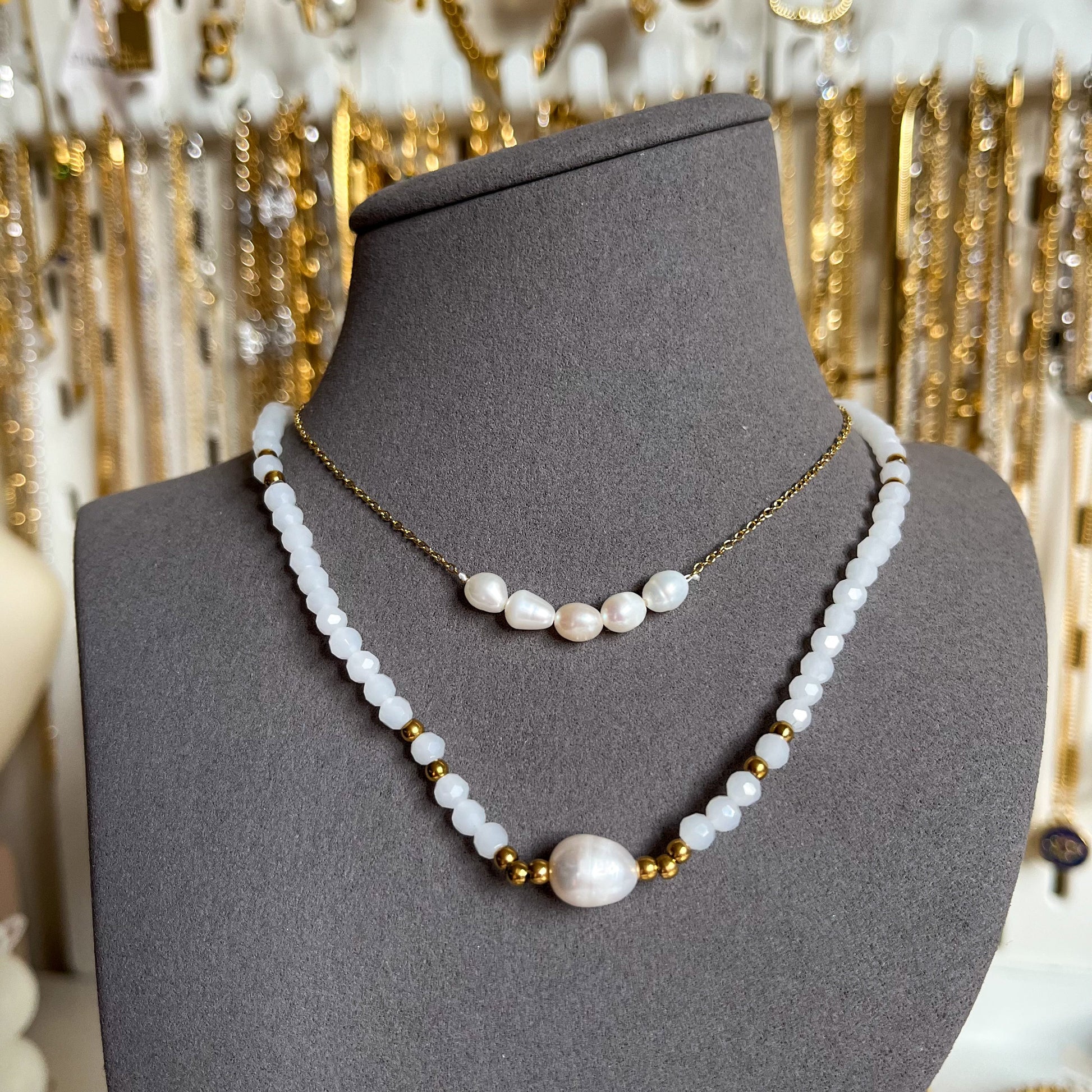 Baroque Fresh Water Pearls Dainty Necklace-Dazzledvenus