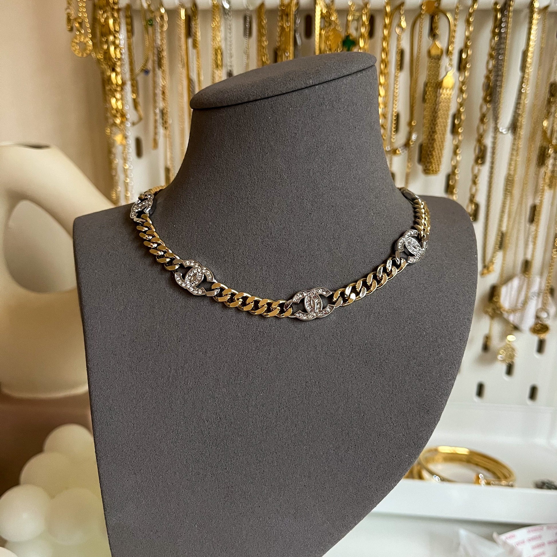 C&C CZ Luxe Cuban Chain Choker Necklace-Dazzledvenus