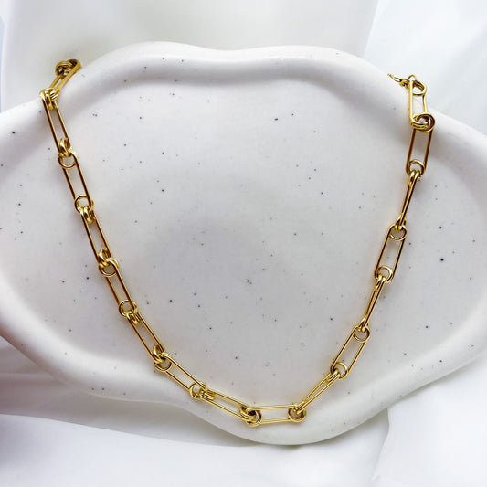 Classic Paper Clip Links Necklace-Dazzledvenus