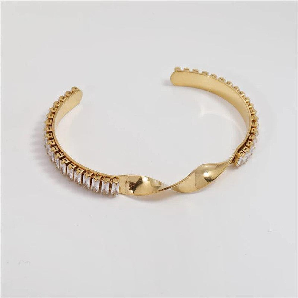 Crystals Encrusted Cuff Bangle Bracelet--Dazzledvenus
