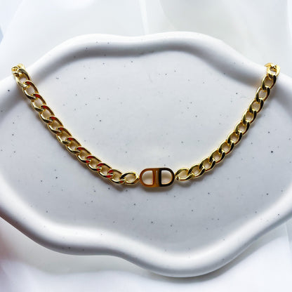 Curb Chain Chunky Necklace-Dazzledvenus