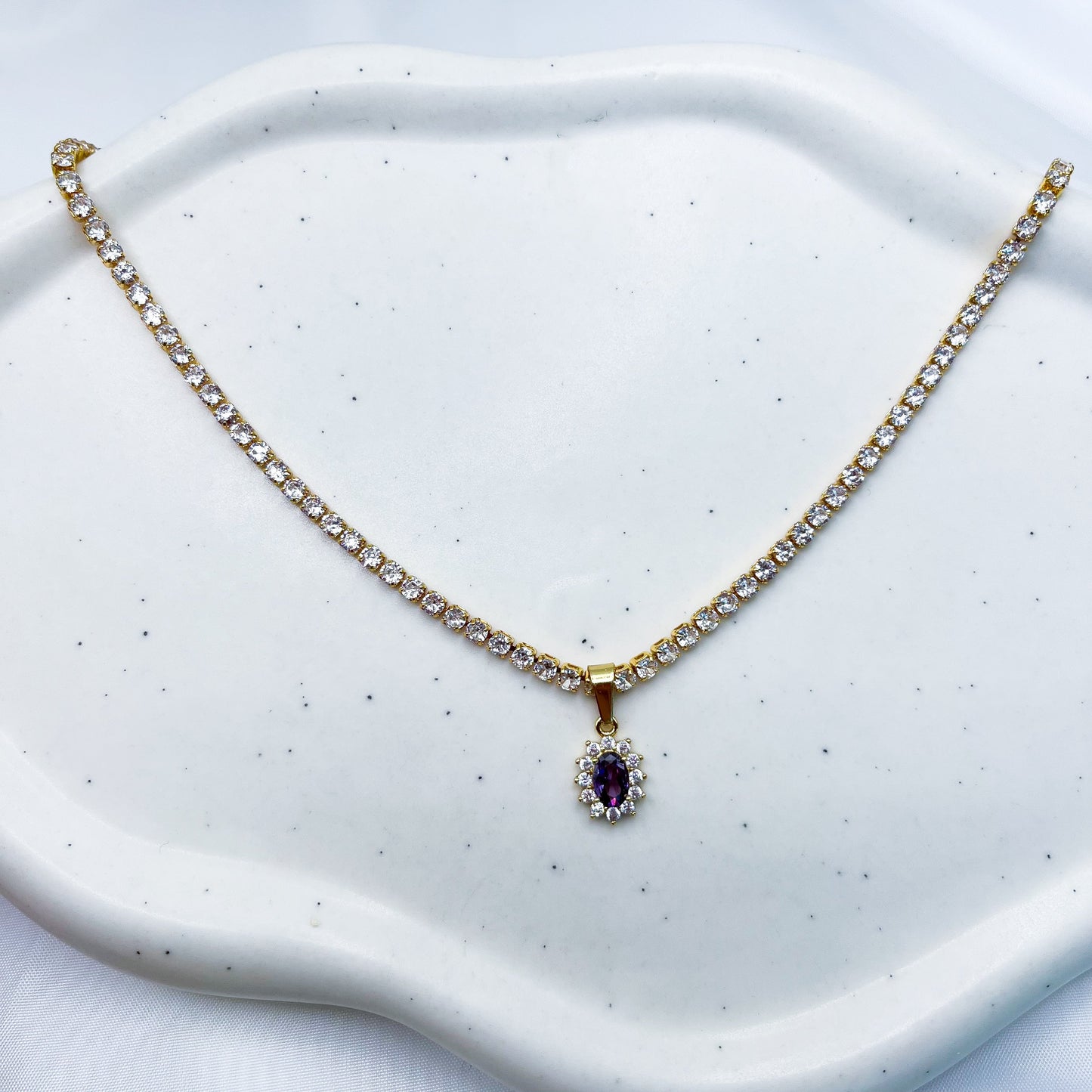 Diamond Pendant Exquisite Tennis Chain Bling Necklace-Dazzledvenus