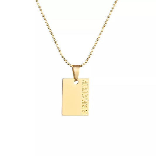 Engraved Breathe Reminder Necklace-Dazzledvenus