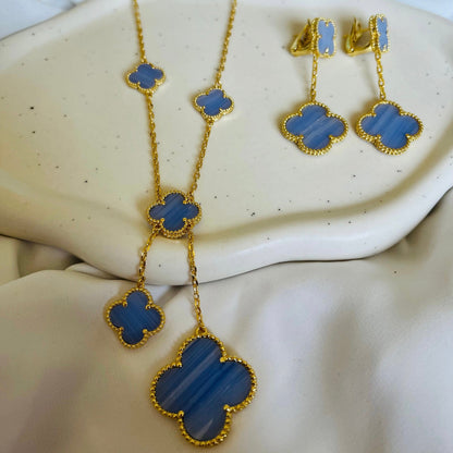 Four Leaf Clover Luxury Necklace & Earrings Set--Dazzledvenus