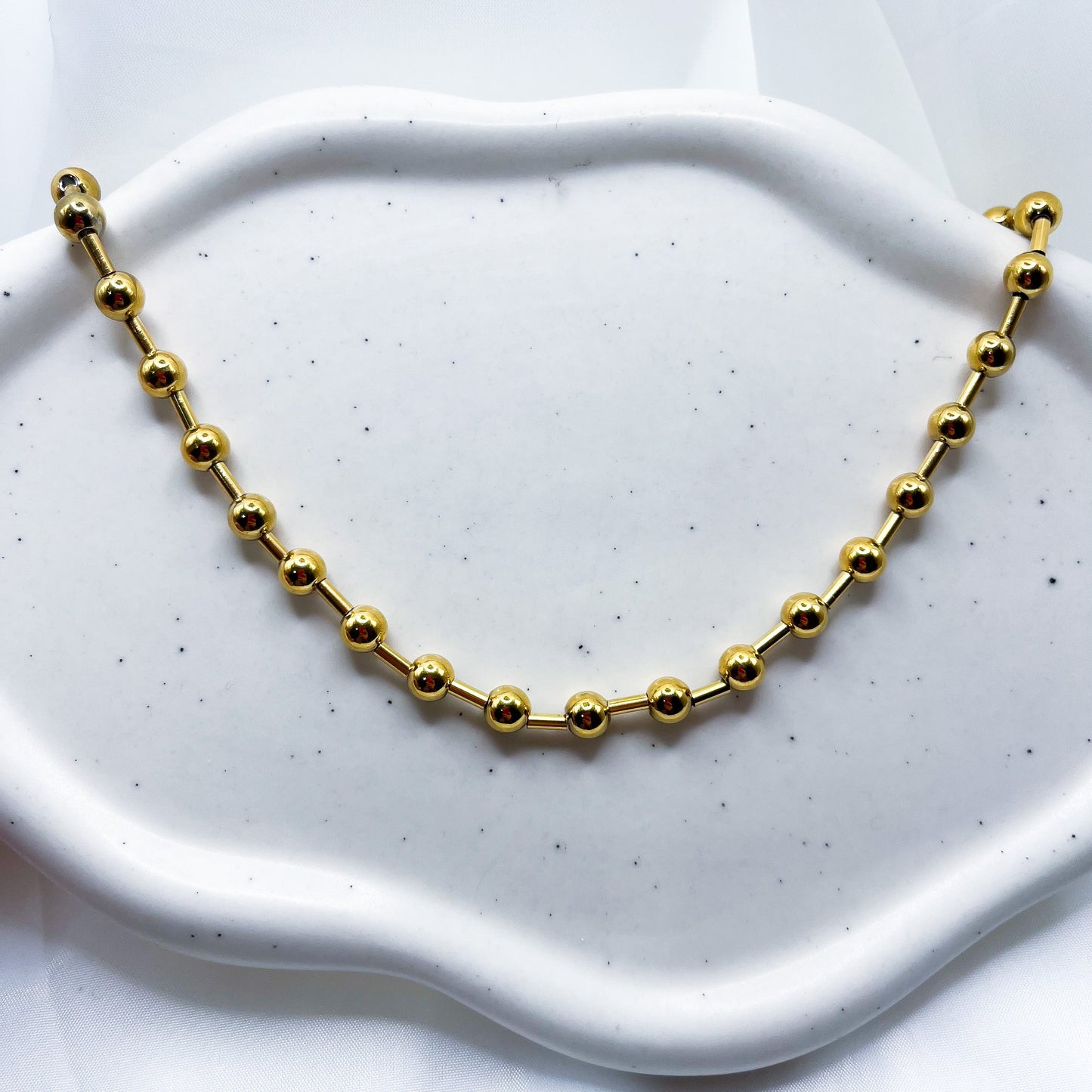 Gold Filled Ball High Shine Choker Necklace-Dazzledvenus